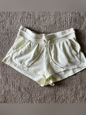 Urban rebel buttercream yellow Women's Cream Drawstring Lounge Shorts